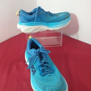 Hoka One One Womens SZ 10.5B Bondi 8 1127952 Blue Running Shoes Sneakers